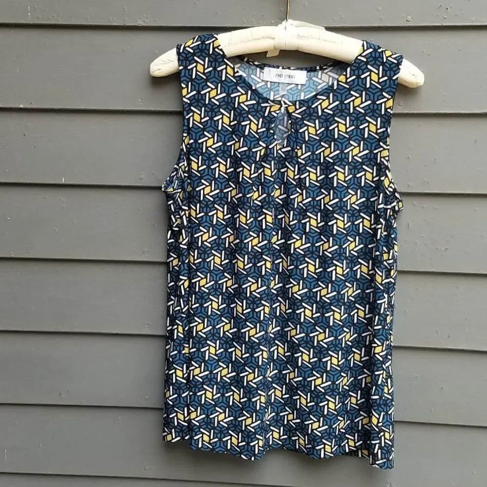 Jones Studio Teal Yellow Shell Size Large